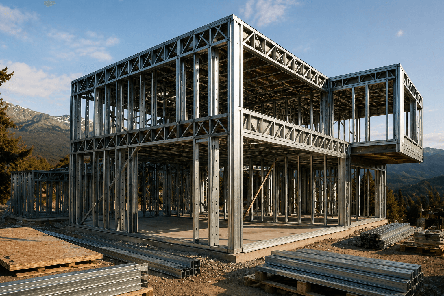 Obra de construcción en seco con estructura de Steel Framing